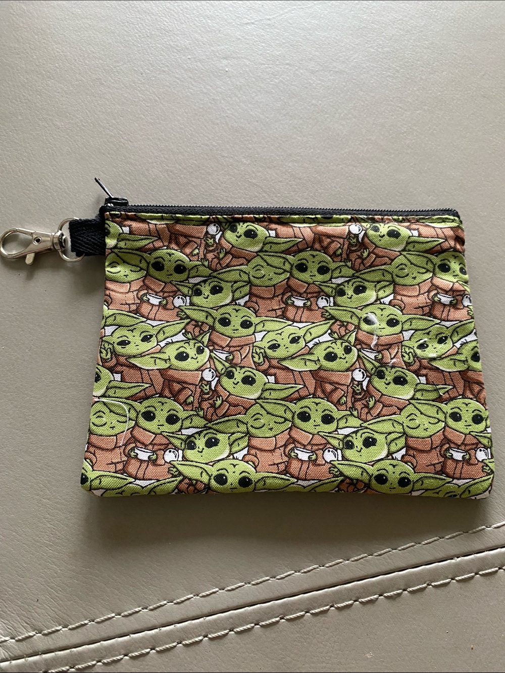 Mandalorian Libed zippered accessory bag with lobster clasp